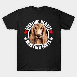 Funny Afghan Hound Stealing Hearts Blasting Farts Dog Cute Puppy T-Shirt